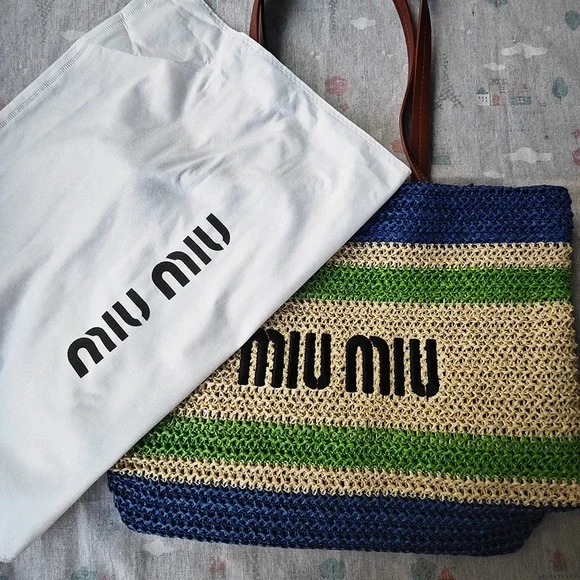 Miu Miu Embroidered Letter Logo Tote Bag - Picture 3 of 9